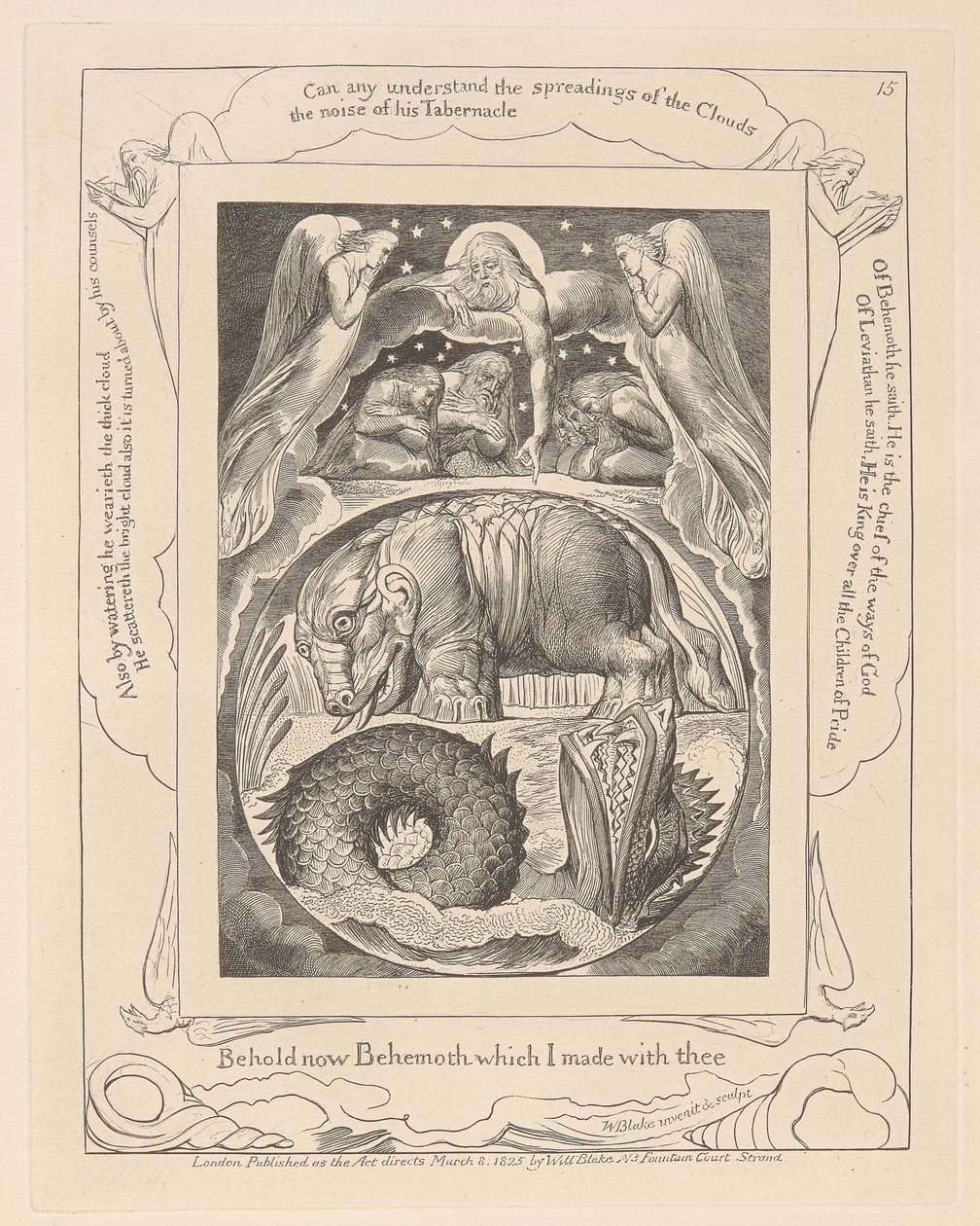 Livro de Jó, Placa 15, Behemoth e Leviatã 作： ウィリアム・ブレイク