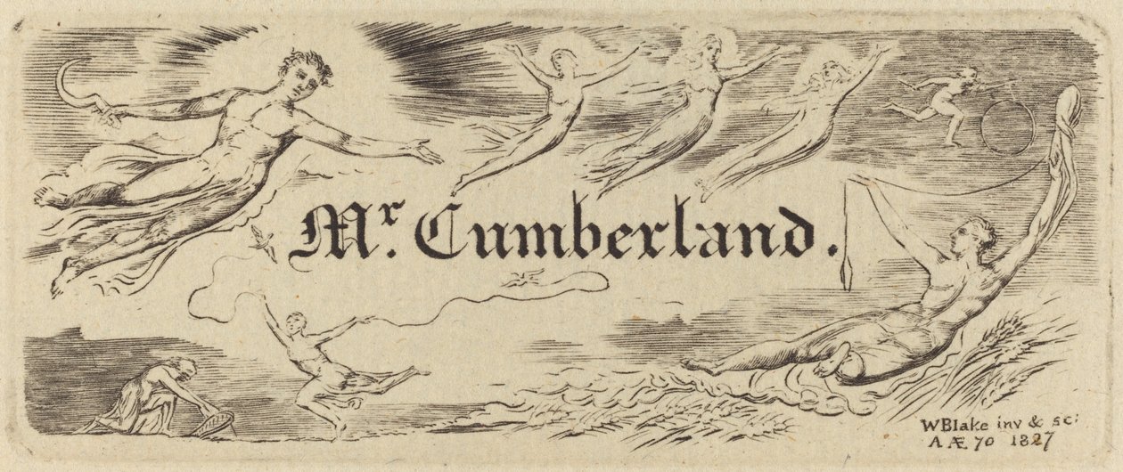 ジョージ・カンバーランドのカード、1827年。 作： ウィリアム・ブレイク