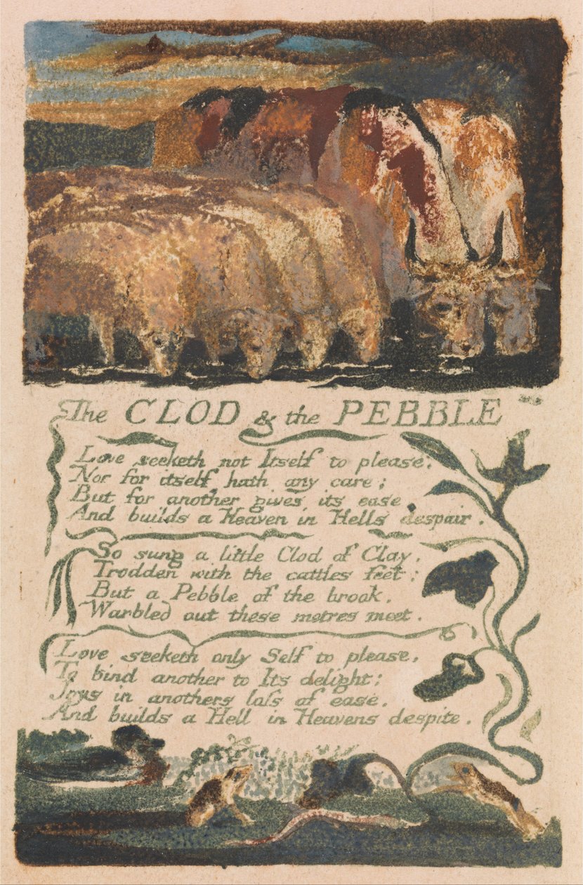 無垢と経験の歌、プレート36、The Clod＆The Pebble（Bentley 32） 作： ウィリアム・ブレイク