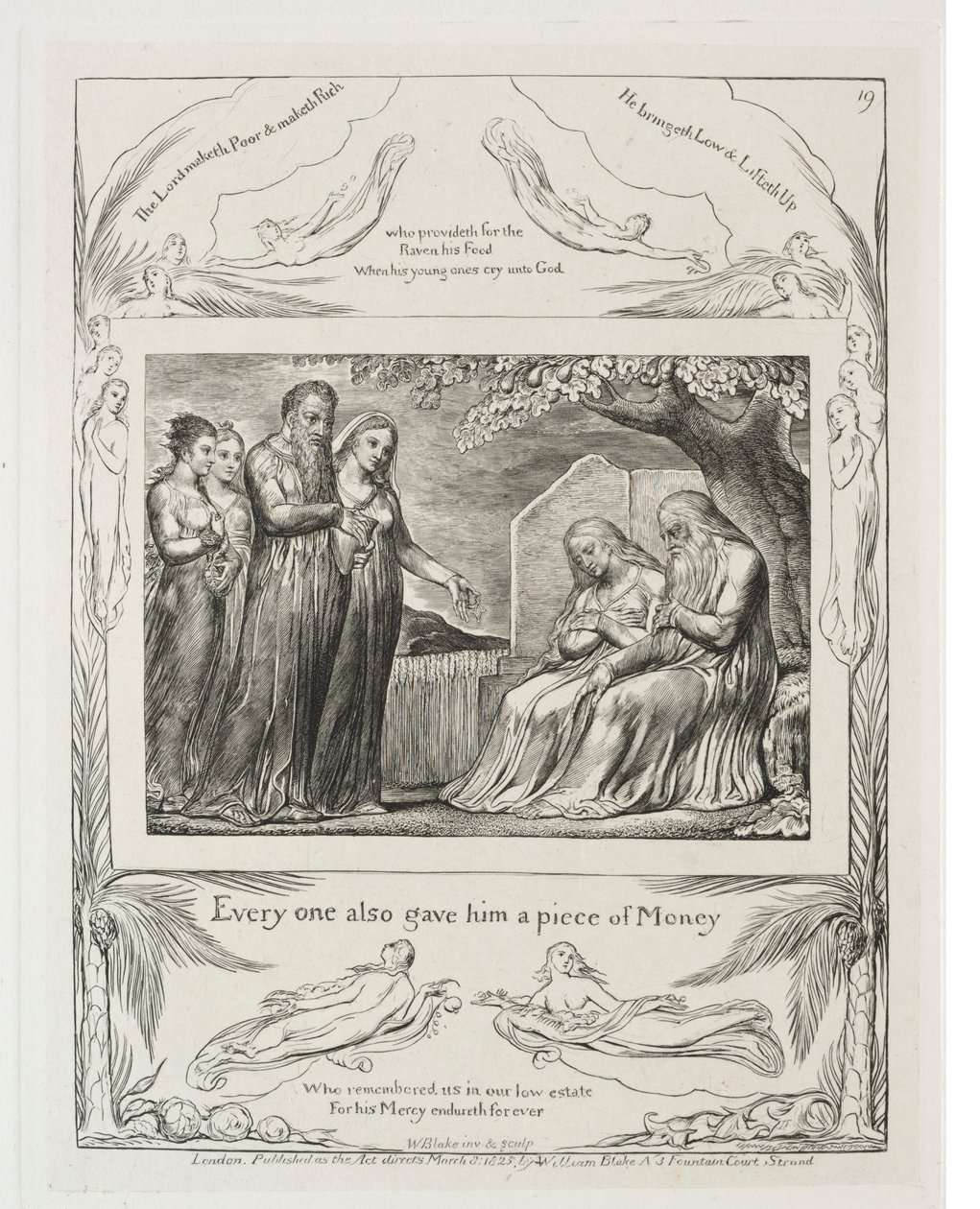 職業書：Pl。 19、1825年、誰もが彼にお金を与えた。 作： ウィリアム・ブレイク