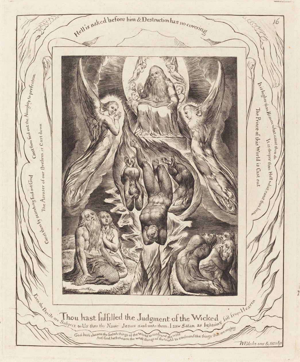 The Fall of Satan」（1825年）。 作： ウィリアム・ブレイク