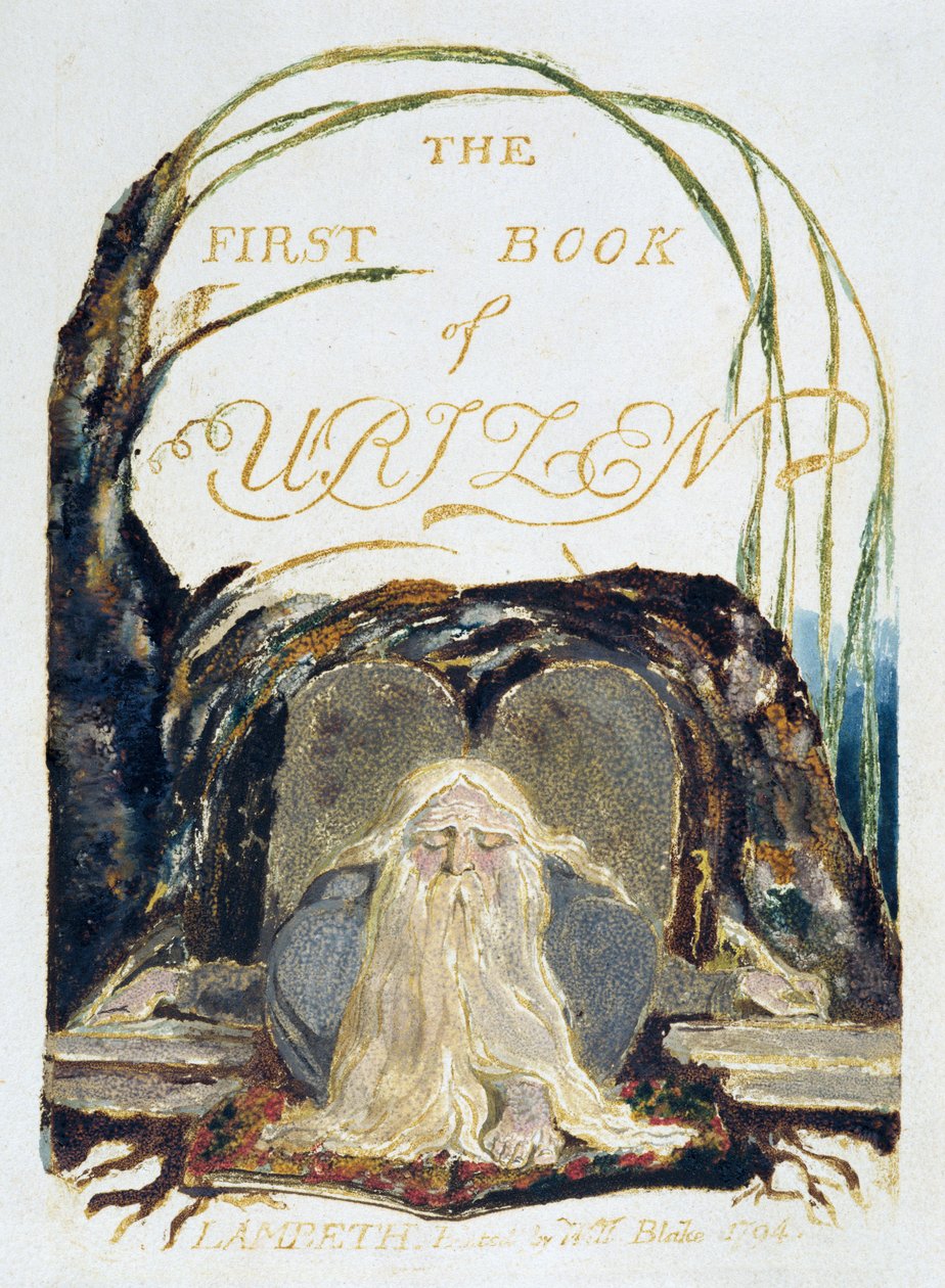 タイトルページ、「The First BookofUrizen」のプレート1 作： ウィリアム・ブレイク