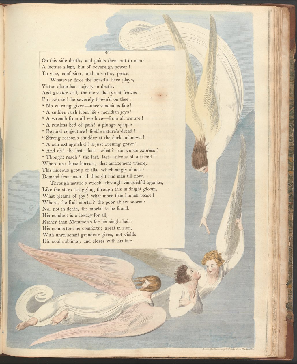 Young&39;s Night Thoughts、Page 41、One radiant Mark、the Deathbed of the Just 作： ウィリアム・ブレイク