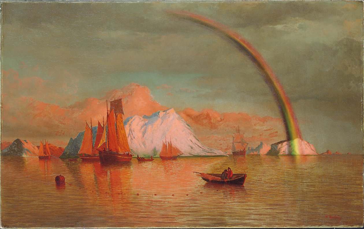 北極の夕日と虹、1877年 作： ウィリアム・ブラッドフォード