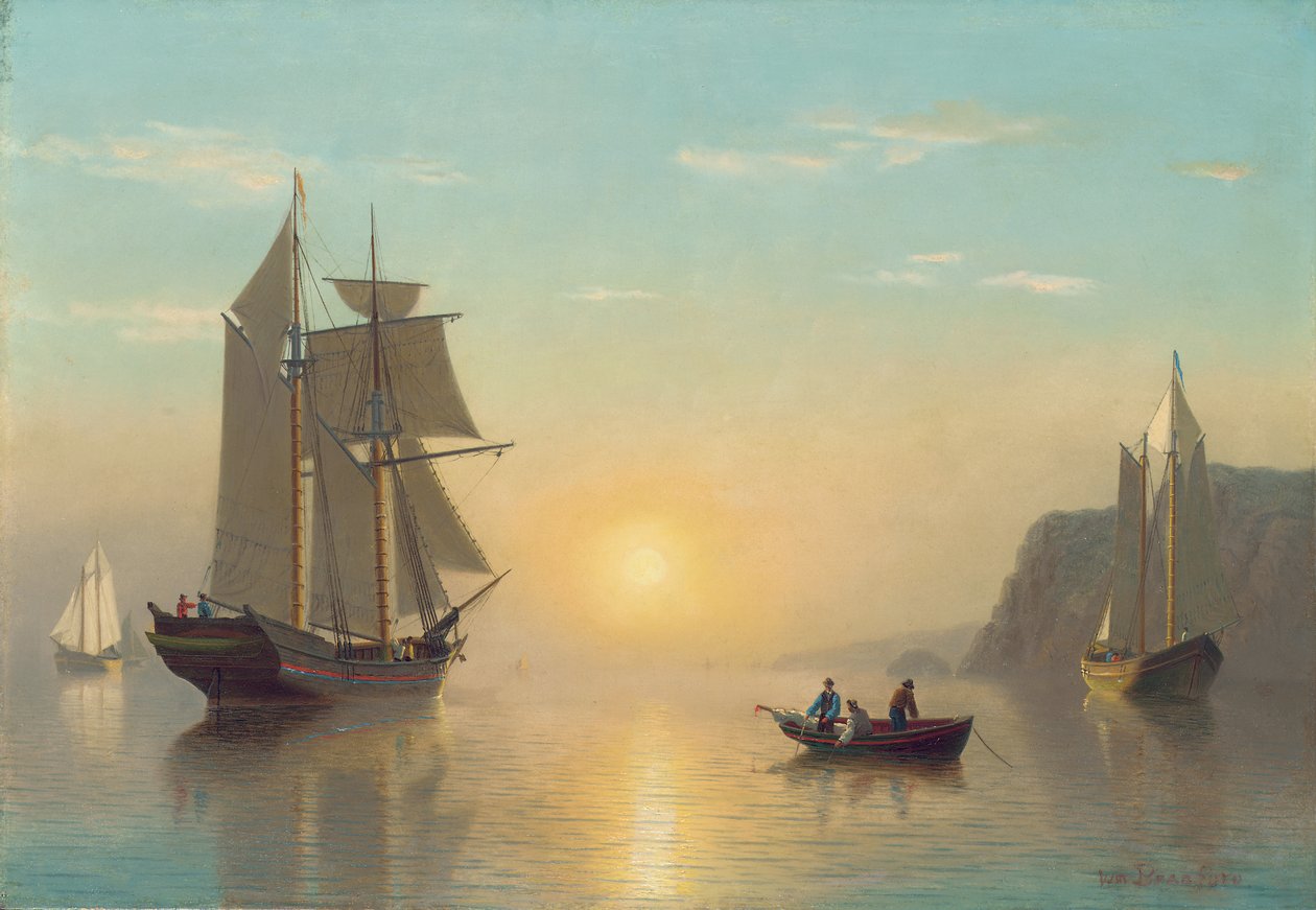ファンディ湾の夕日の静けさ、1860年頃 作： ウィリアム・ブラッドフォード