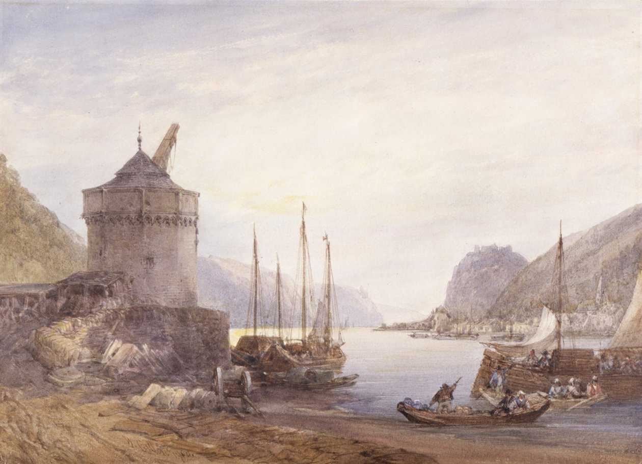 Andernach On The Rhine (aquarela sobre papel trançado branco) 作： ウィリアム・キャロウ