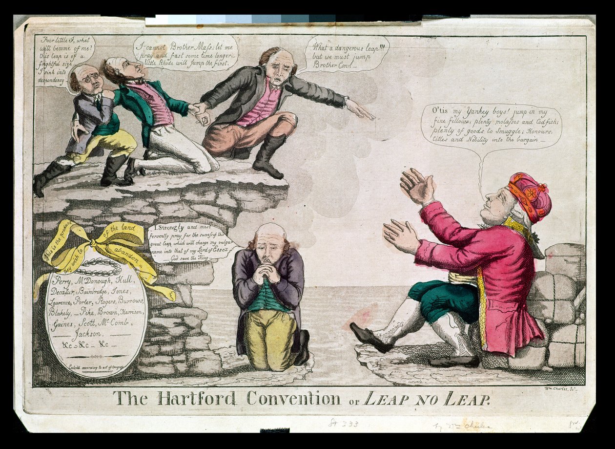 ハートフォード条約、または「飛躍の飛躍」、1815年2月 作： ウィリアム・チャールズ