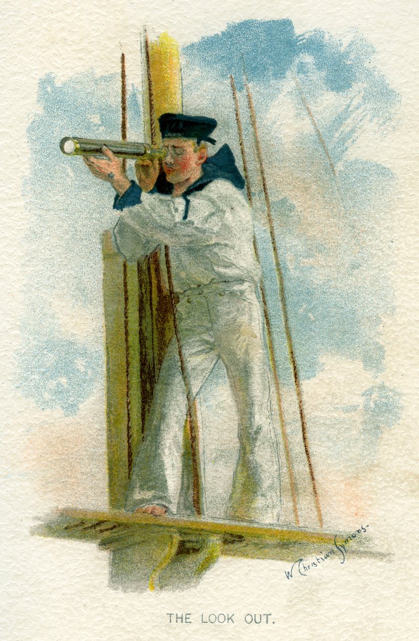 Look Out、c1890-c1893。 作： ウィリアム・クリスチャン・シモンズ