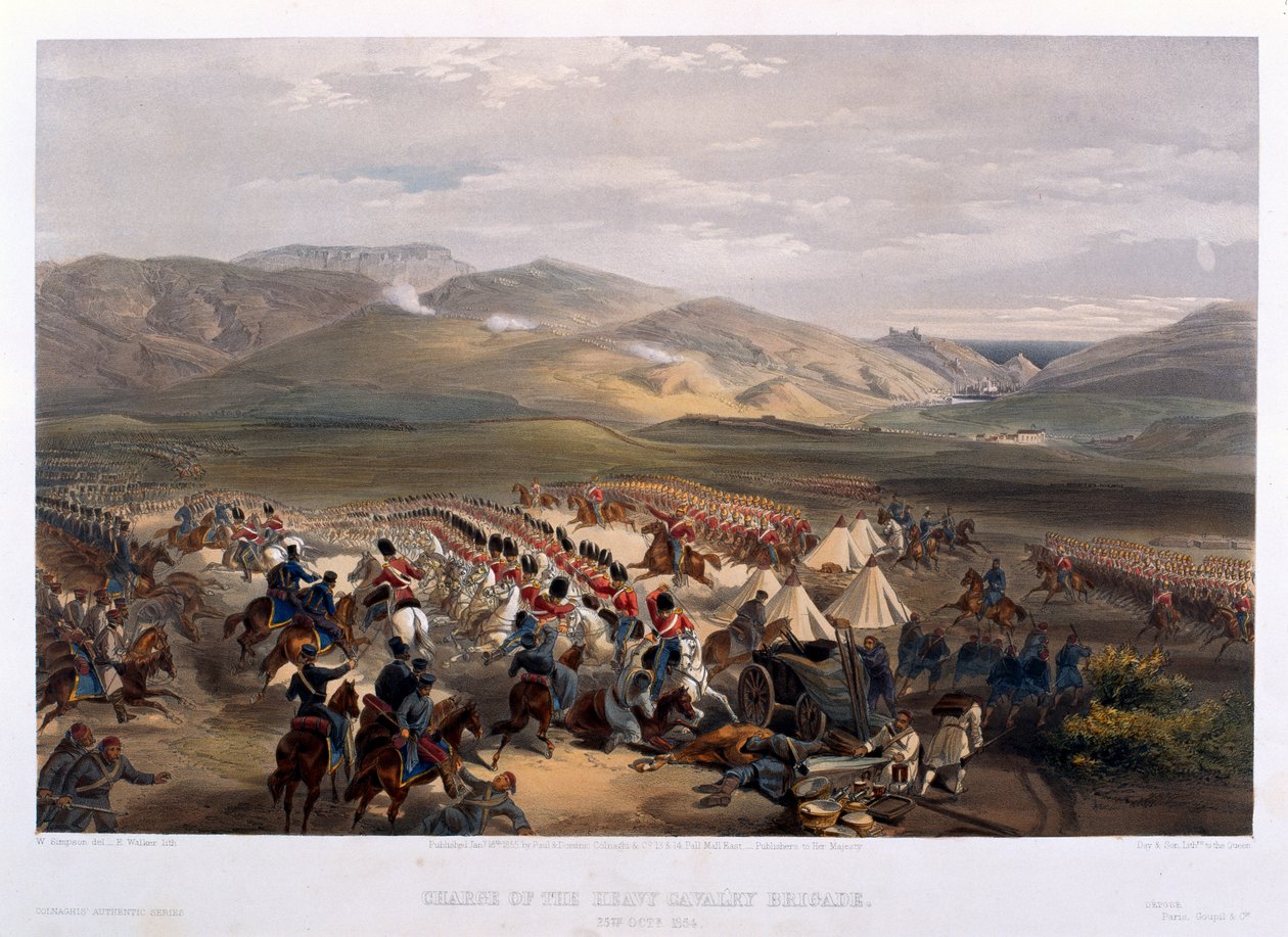 1854年のバラクラの戦いでの重旅団の突撃 作： ウィリアムクリミアシンプソン