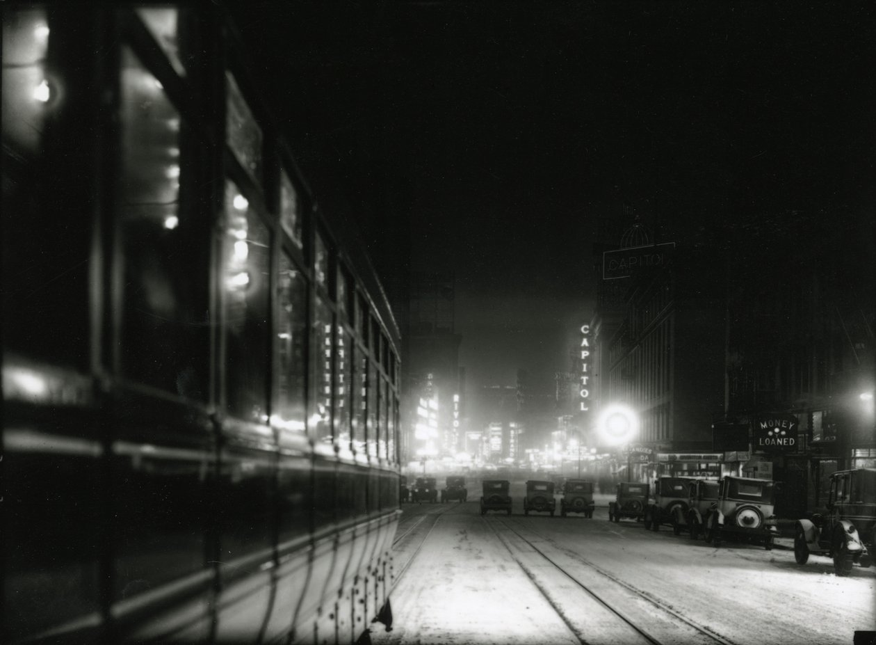 タイムズスクエア付近の夜景、1919〜20年頃 作： ウィリアムデイビスハスラー