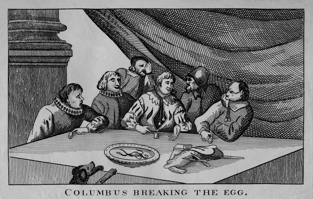 コロンブスブレイキングザエッグ、c1815。 作： ウィリアム・デイヴィソン