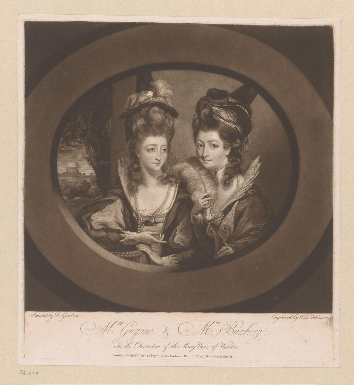 Portret van Mary Gwyn と Catherine Bunbury グウィン夫人とバンベリー夫人 / ウィンザーのメリーワイフの登場人物 (オブジェクトのタイトル) 作： ウィリアム・ディキンソン