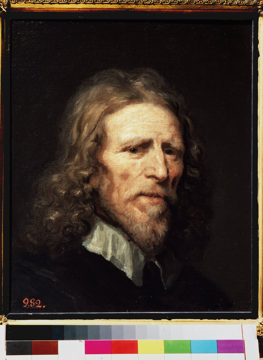 「「アブラハム・ファン・デル・ドールトの肖像 (1575/1580 年頃 -1640 年)、オランダの芸術家」」ウィリアム・ドブソン (1610 年 - 1646 年頃) による絵画、1640 年以前 寸法 45x38 cm サンクトペテルブルク、エルミタージュ美術館 作： ウィリアム・ドブソン