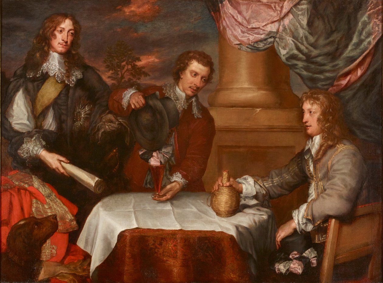 ルパート王子、ウィリアム・レッグ大佐、ジョン・ラッセル大佐の肖像、1645-1646年 作： ウィリアム・ドブソン