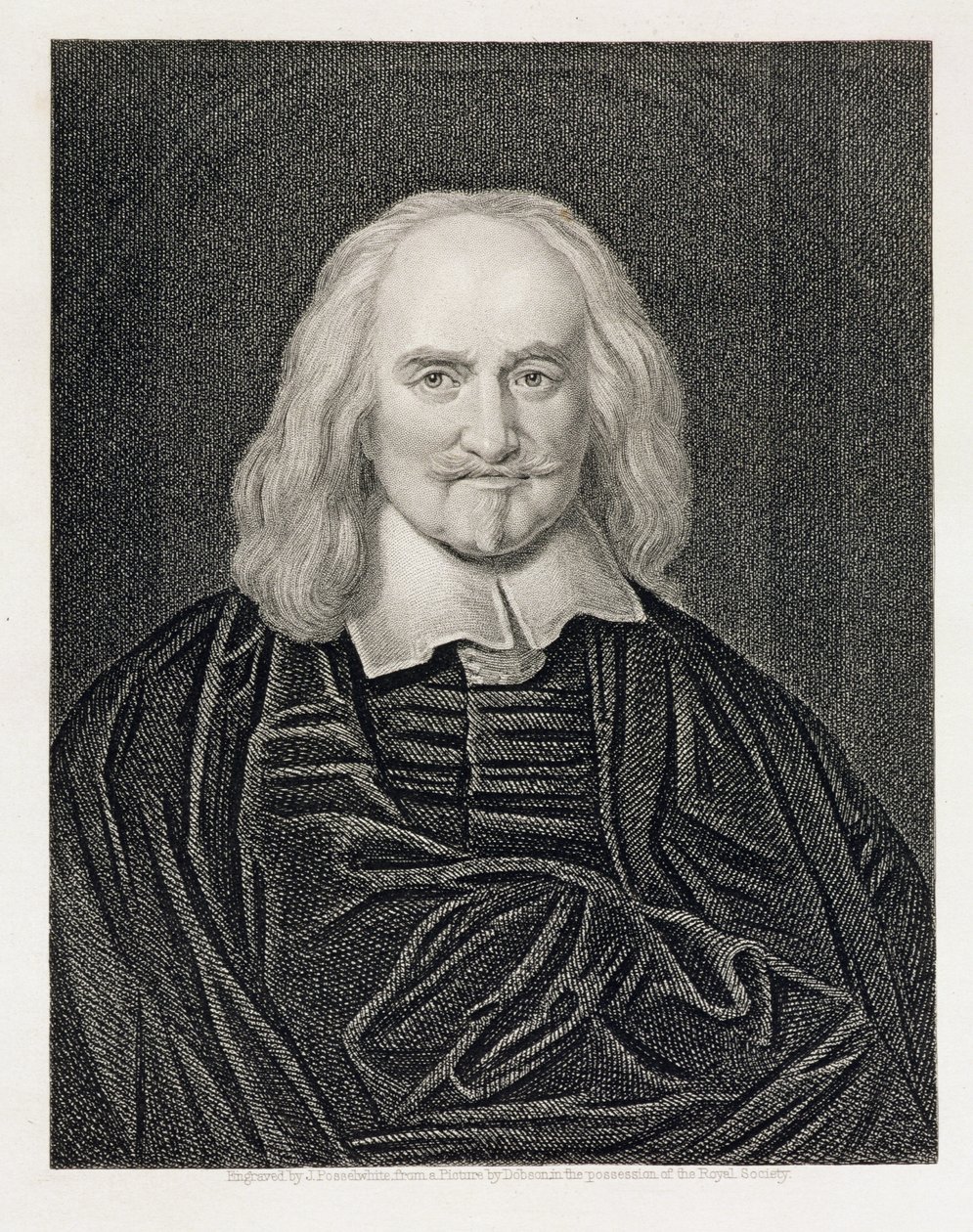 トーマスホッブズ（1588-1679）の肖像画。ウィリアム・マッケンジー 作： ウィリアム・ドブソン