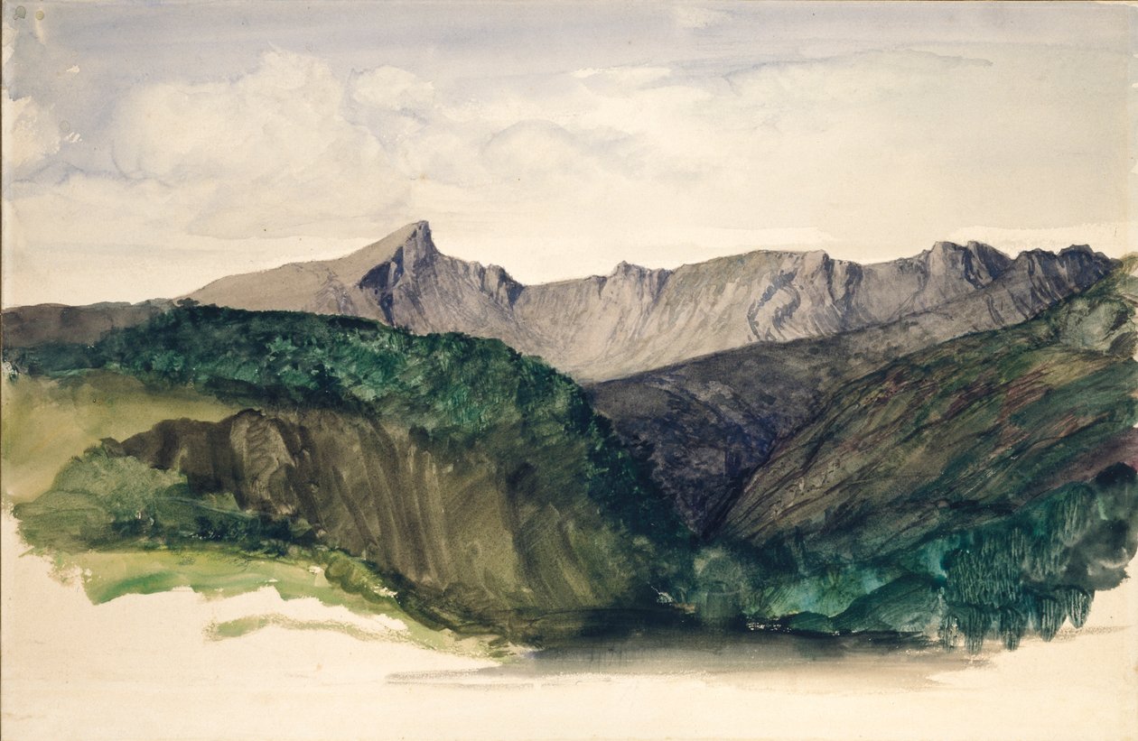 遠くの山並みの研究、1860年 作： ウィリアム・ダイス