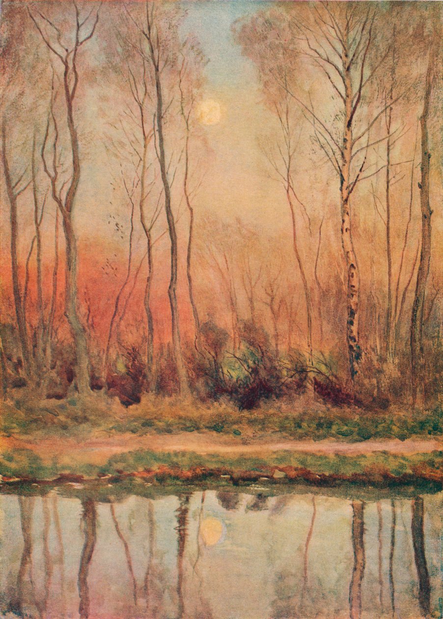 A Surrey Canal, Evening」（1893年頃 作： ウィリアム・エア・ウォーカー