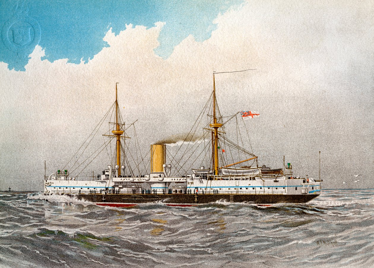 HMSコロッサス、イギリス海軍2等戦艦、c1890-c1893 作： ウィリアムフレデリックミッチェル