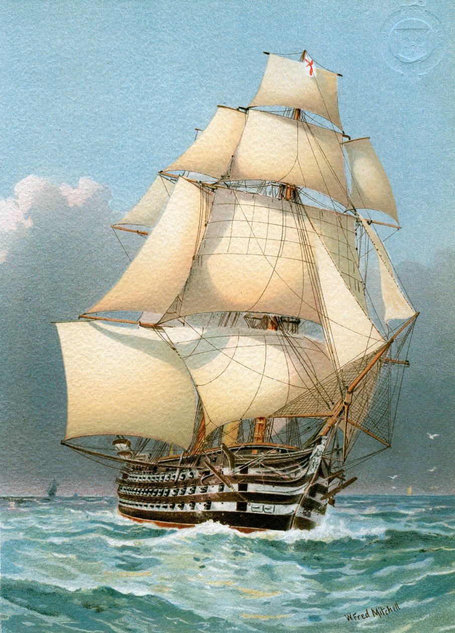 HMSビクトリア、イギリス海軍121砲艦、c1859 c1890-c1893。 作： ウィリアムフレデリックミッチェル