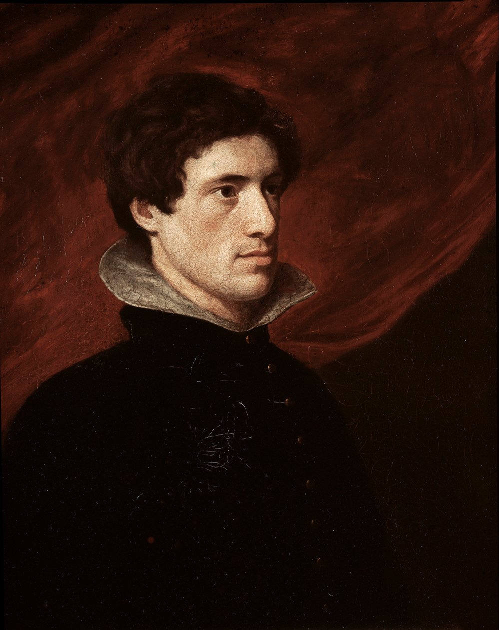 イギリスの作家チャールズ・ラム（1775-1834）の肖像 ウィリアム・ハズリット（1775-1830）の絵画 19世紀 Sun.76.2x62.2 cm ロンドン、ナショナル・ポートレート・ギャラリー 作： ウィリアム・ハズリット