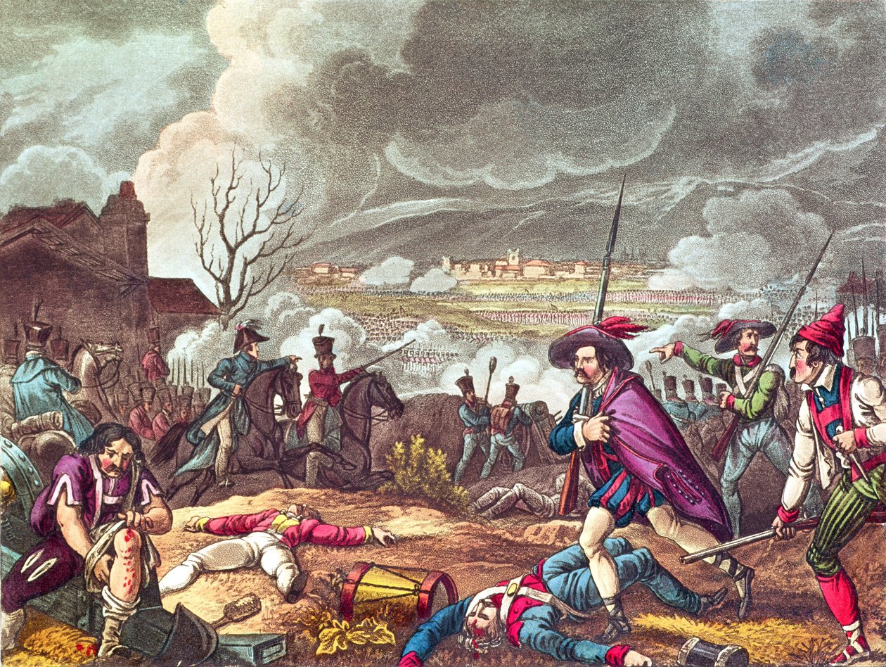 1814年4月10日、トゥールーズの戦い、JCStadler（fl。1780-1812）によって刻まれた（アクアチント） 作： ウィリアム・ヒース