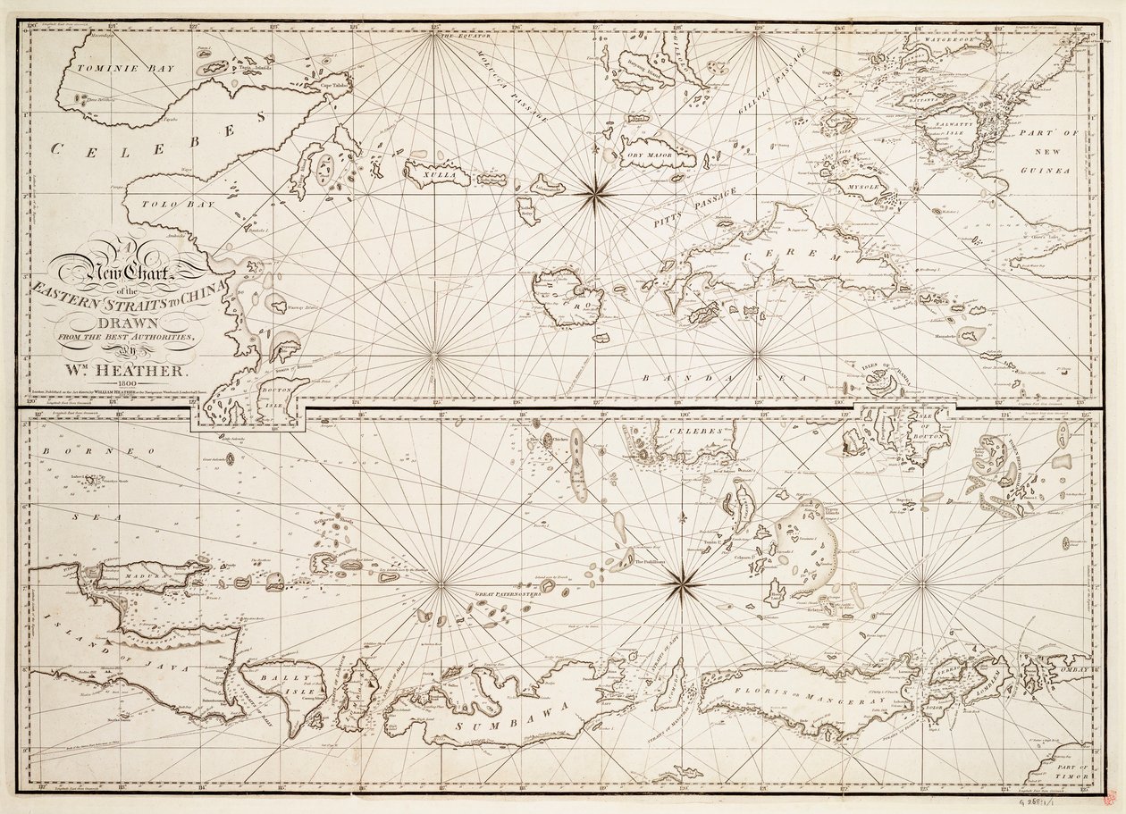 中国への東部海峡の新しい海図 作： ウィリアム・ヘザー
