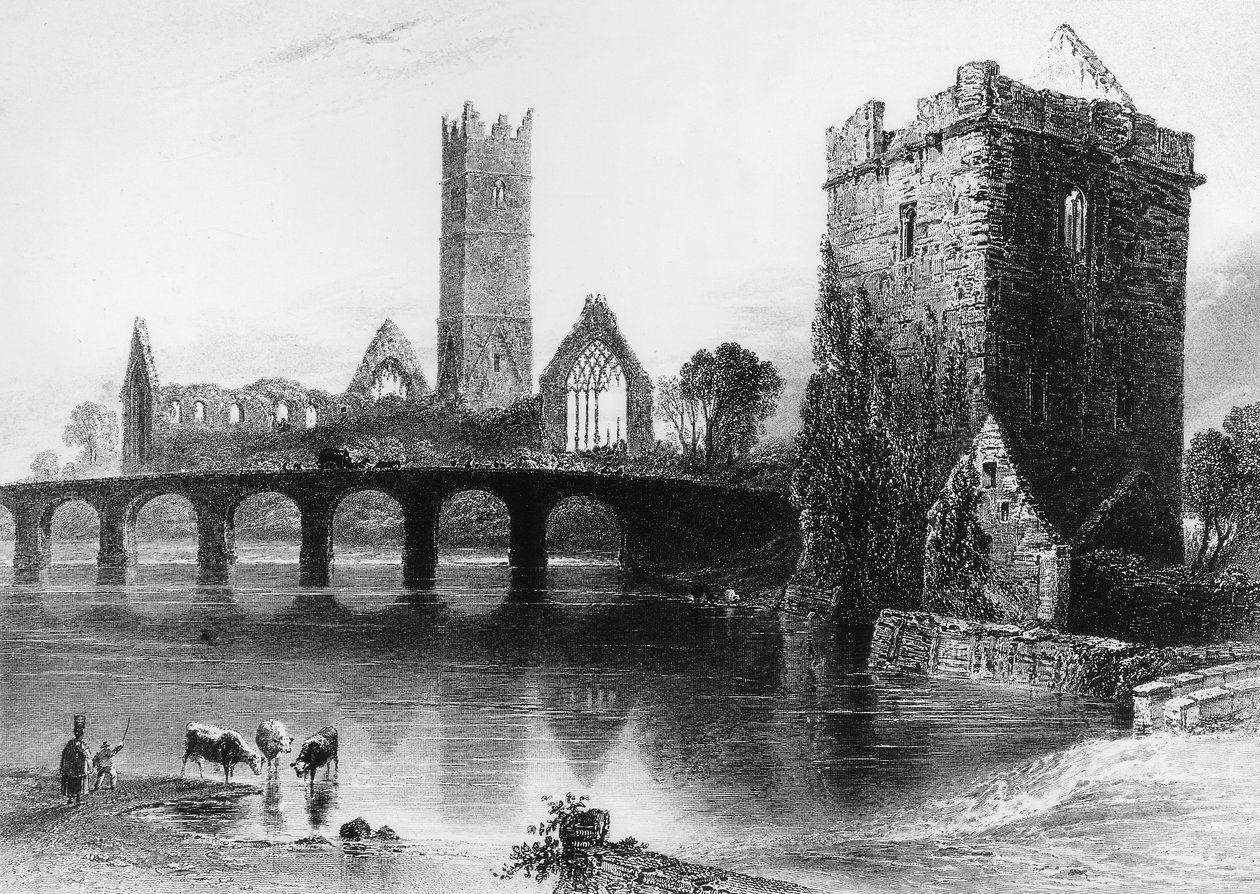 W.H.バートレットの絵の後にJ.クーゼンが彫った1843年の英国風景画サロン 作： ウィリアムヘンリー（後）バートレット