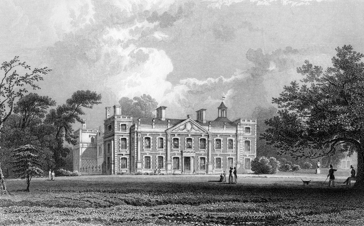 1831年にサミュエルレイシーによって彫刻されたエセックスのエッピングの近くにある丘のホール 作： ウィリアム・ヘンリー・バートレット