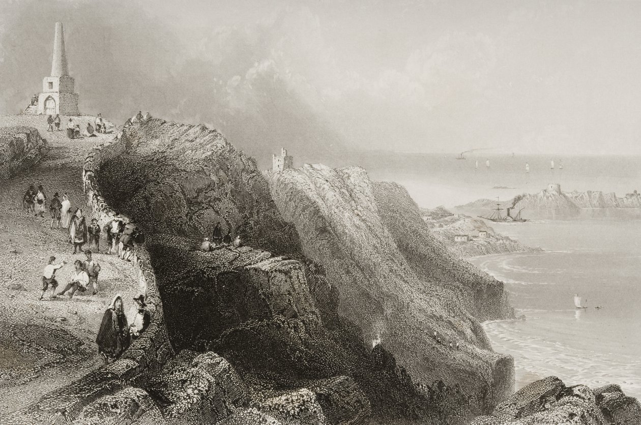 1860年代のジョージ・バーチューによる「アイルランドの風景と古代」からのアイルランド、ダブリン州のキリーニーヒル 作： ウィリアム・ヘンリー・バートレット