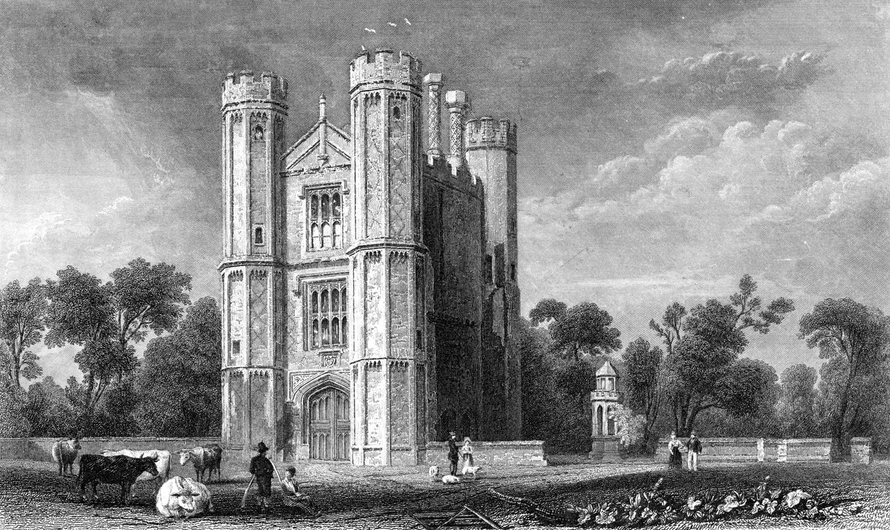 リーズ修道院、エセックス、E。ヤング、1832年の彫刻 作： ウィリアム・ヘンリー・バートレット
