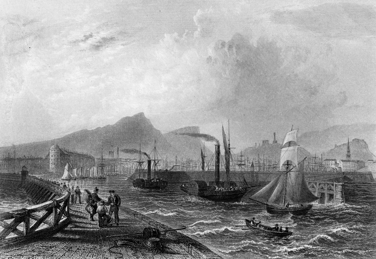 1820年頃、ロバートウォリスによって彫刻されたリースピアとハーバー 作： ウィリアム・ヘンリー・バートレット
