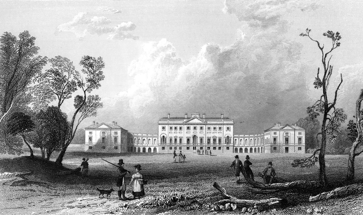 ソーンドンホール、エセックス、ヘンリーアドランドの彫刻、1832年 作： ウィリアム・ヘンリー・バートレット