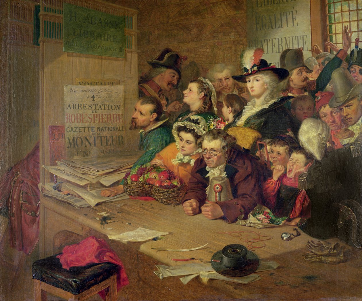 1794年、1866年のロベスピエール逮捕のニュース（1758-94）を待つ 作： ウィリアム・ヘンリー・フィスク