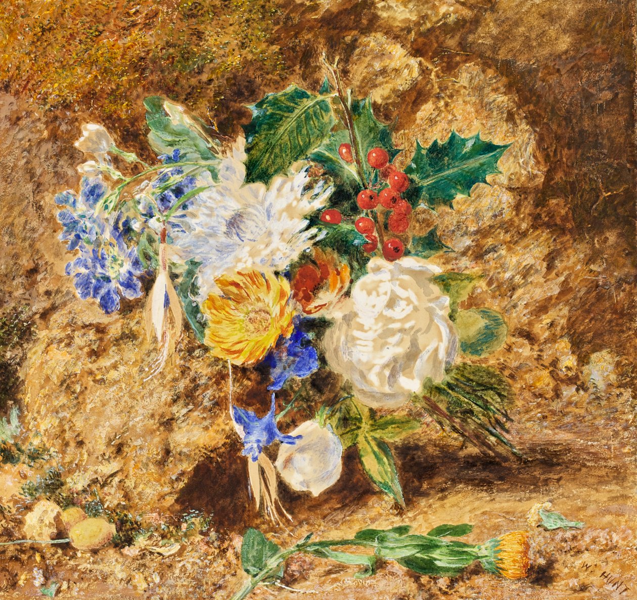 冬の花、1850年頃 作： ウィリアム・ヘンリー・ハント