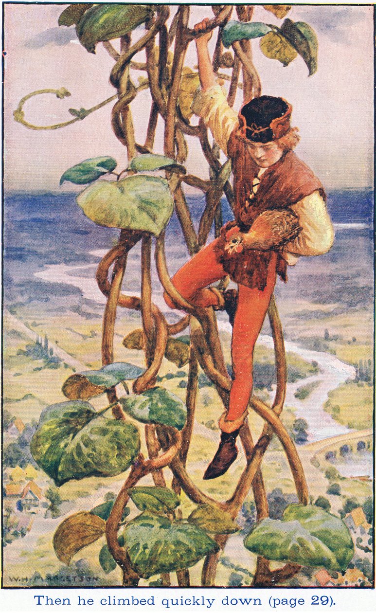 それから彼は静かに下りました、ジャックと豆の木、1925 作： ウィリアムヘンリーマージソン