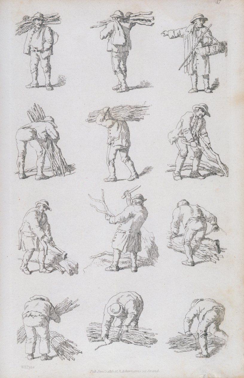 「素朴な人物のエッチング：風景の装飾のため」、1815年からの図 作： ウィリアム・ヘンリー・パイン