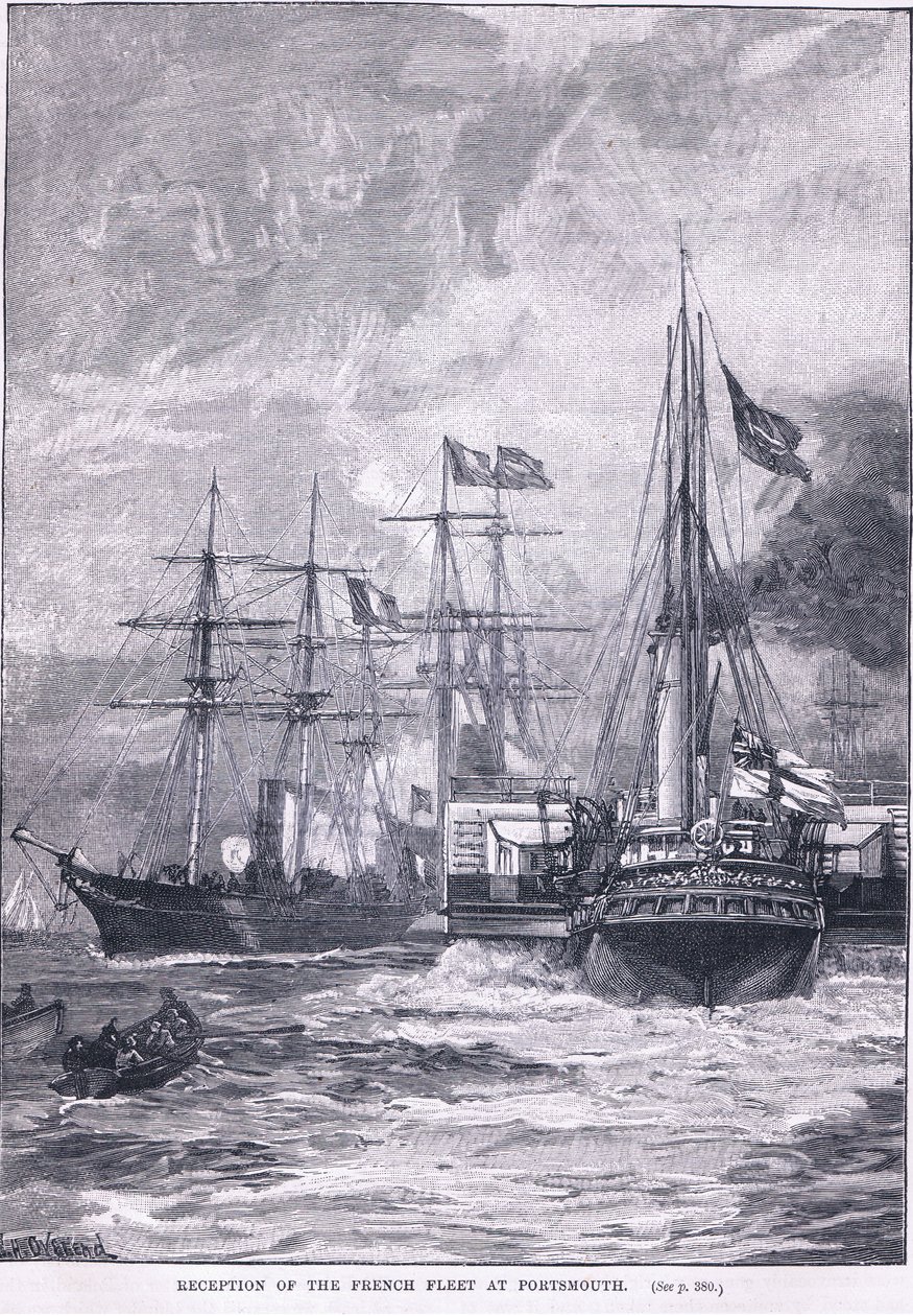 1865 ADのポーツマスでのフランス艦隊のレセプション 作： ウィリアムヘイシャムオーバーエンド