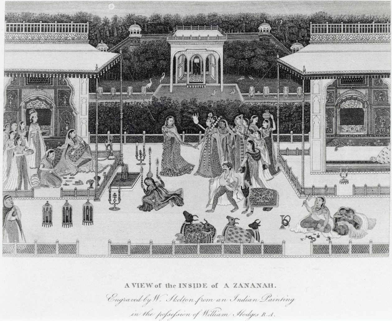 ウィリアム・スケルトン（1763-1848）によって刻まれたザナナの内部の眺め 作： ウィリアムホッジス