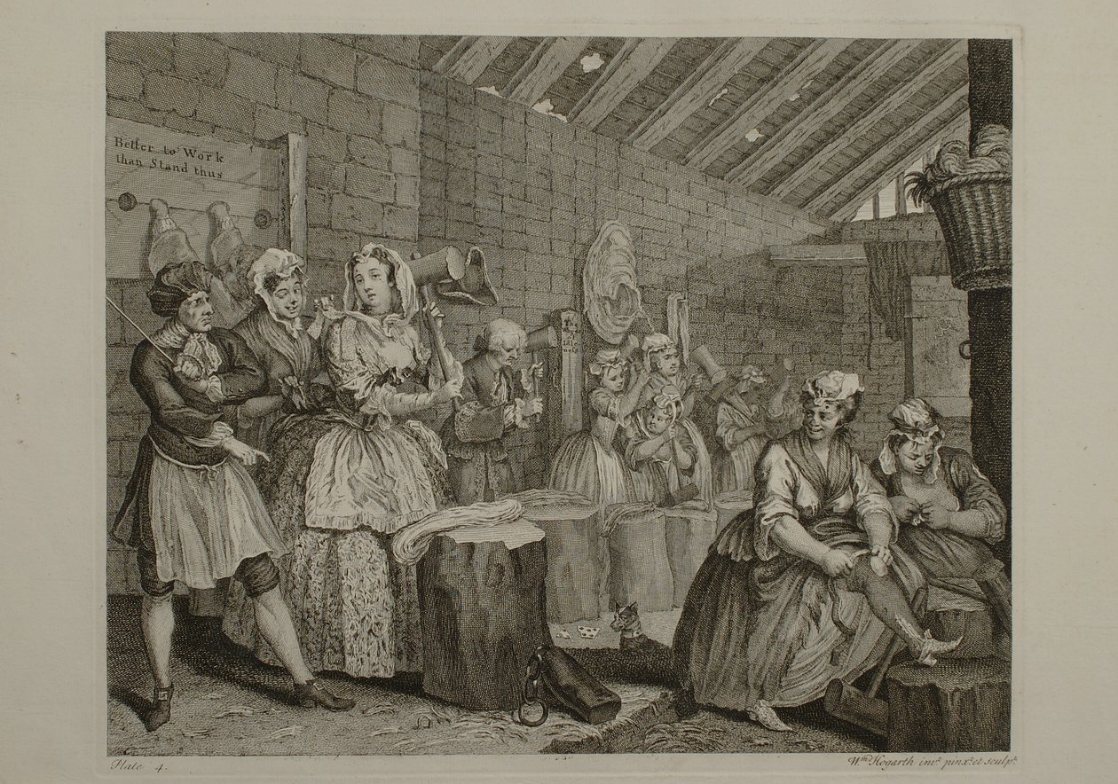 娼婦一代記：第4図版 作： ウィリアム・ホガース