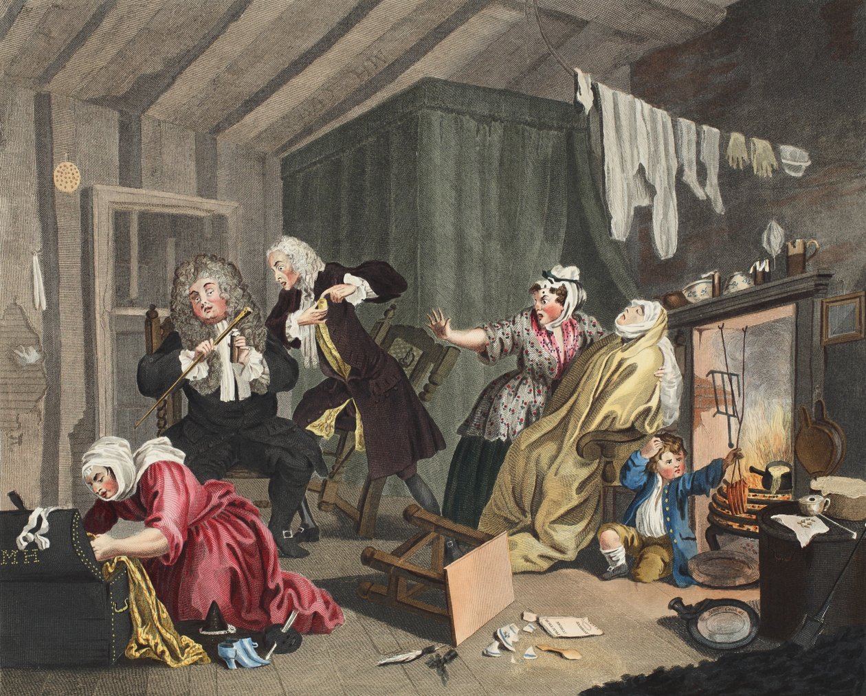 Harlot&39;s Progress、プレートV、「Hogarth Restored：The Whole Works of the Celebrated William Hogarth、re-engraved by Thomas Cook」からのイラスト、パブ。 1812（手塗りの彫刻） 作： ウィリアム・ホガース