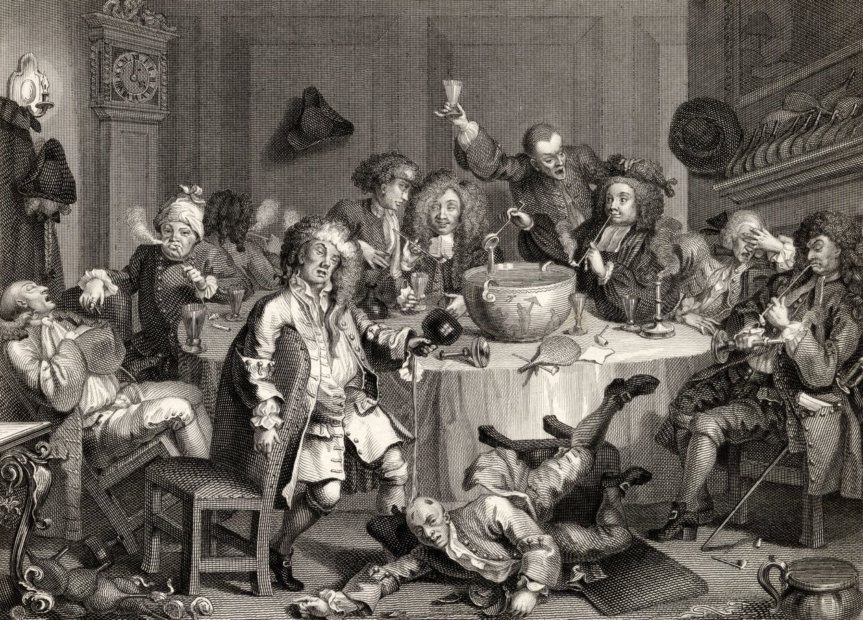 ウィリアム・ホガースの作品』からの真夜中の現代の会話、1833年発行