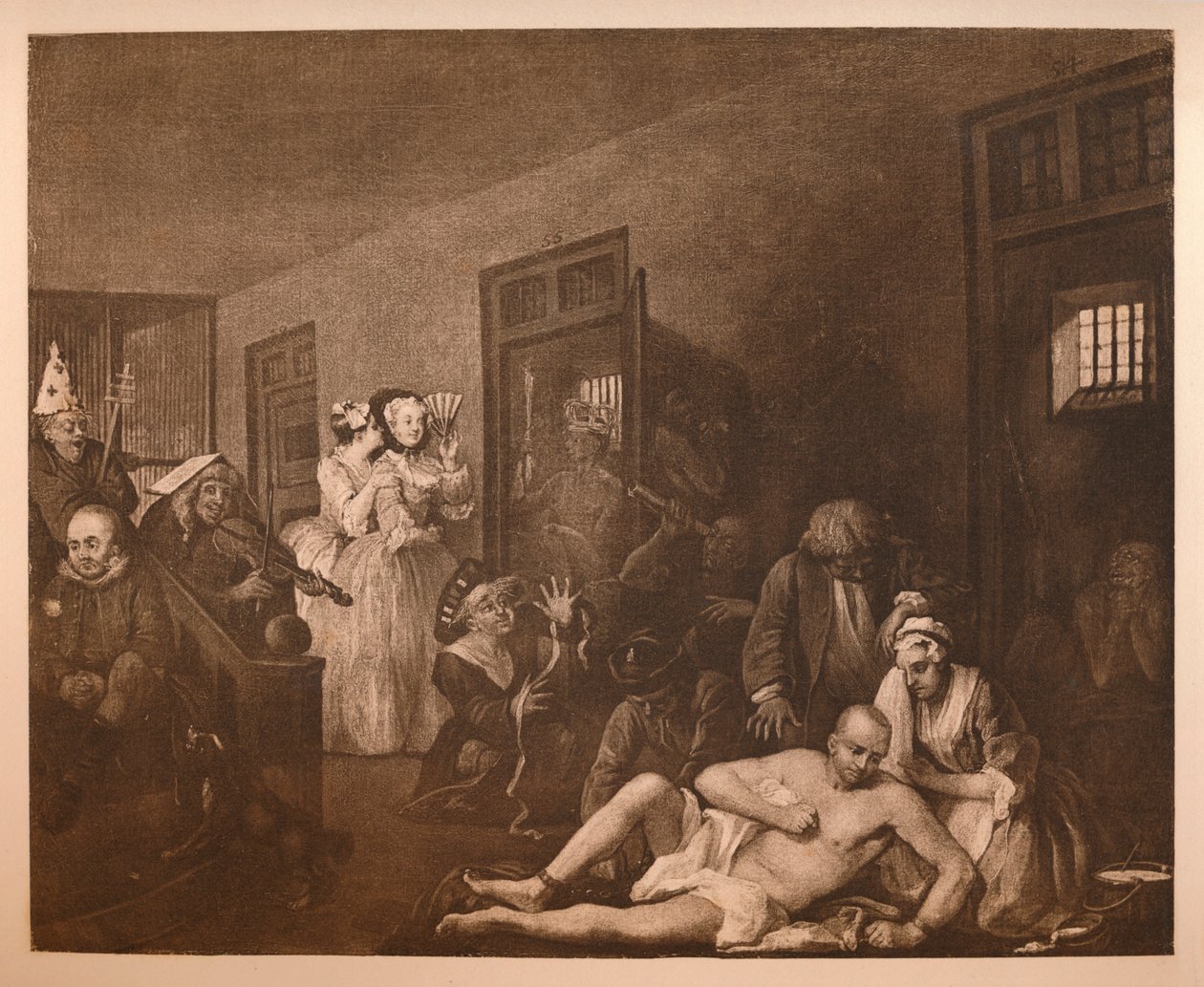 A Rakes Progress-8：The Mad House、1733。 作： ウィリアム・ホガース
