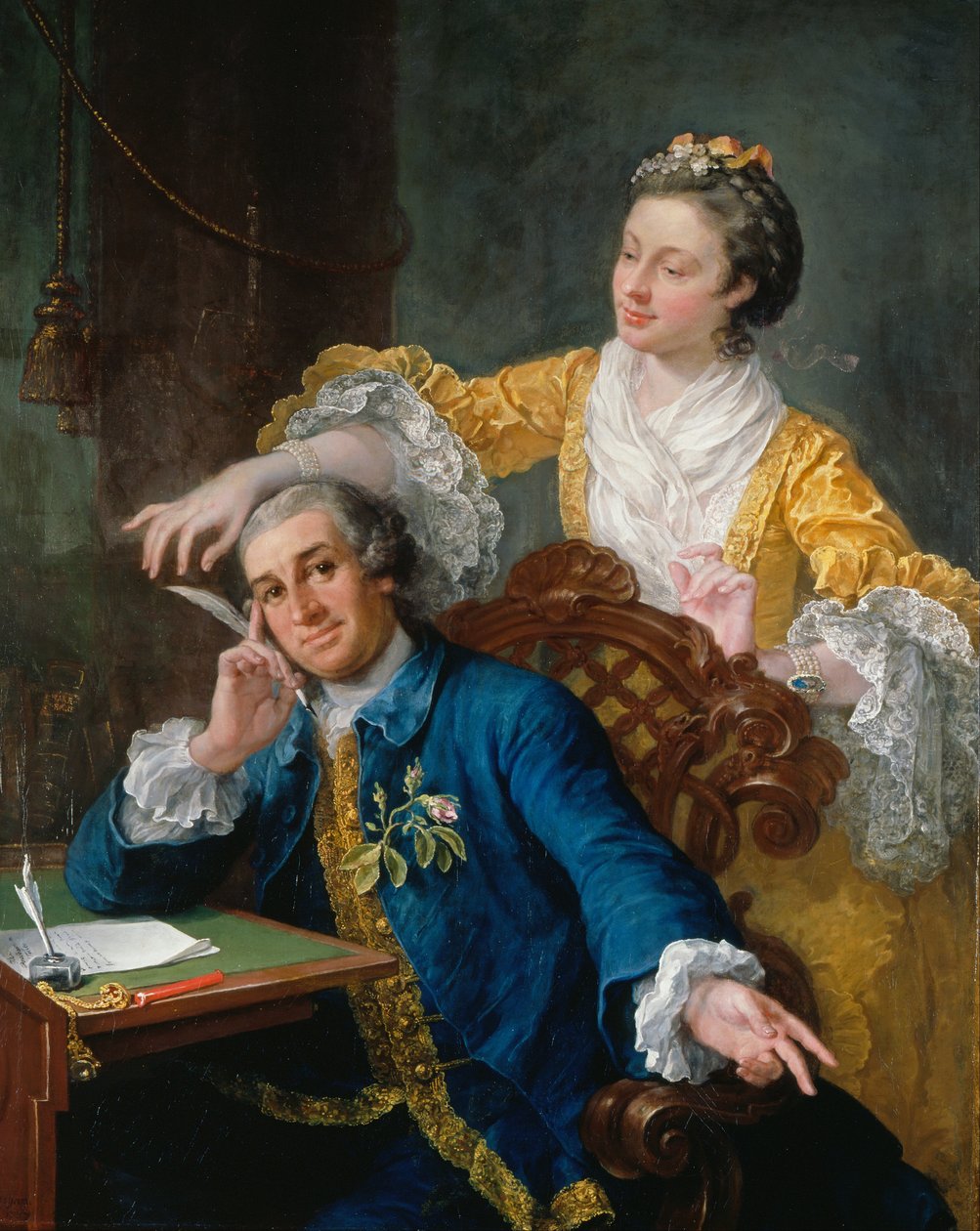 デイヴィッド・ギャリック（1717-79）と妻エヴァ＝マリア・ヴァイゲル、「ラ・ヴィオレット」または「ヴィオレッティ」（1725 - 1822） 作： ウィリアム・ホガース