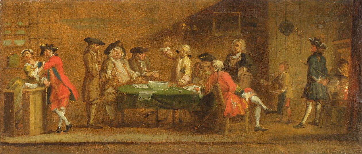 居酒屋やコーヒーハウスの人物像、1720年代 作： ウィリアム・ホガース