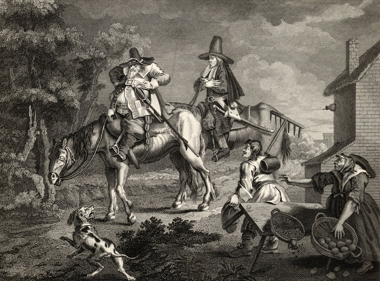 フディブラスサリーズフォース、サミュエルバトラー作「Hudibras」（1612-80年）、「ウィリアムホガースの作品集」からC.アームストロングによって彫刻 作： ウィリアム・ホガース