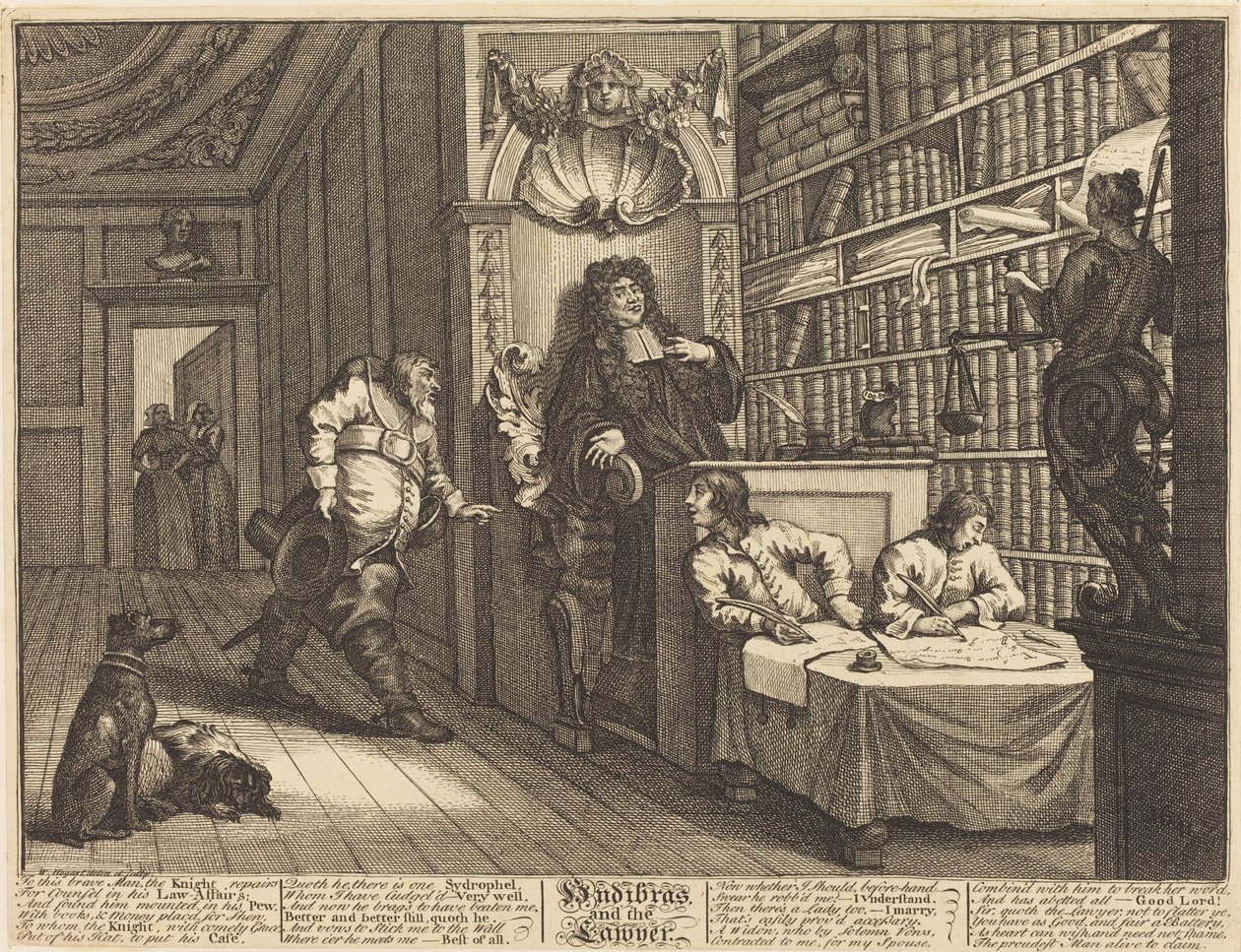 Hudibras と弁護士 作： ウィリアム・ホガース