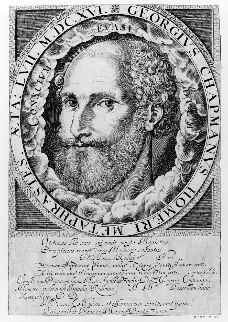 ジョージチャップマンの肖像（c.1559-1634）c.1609-10 作： ウィリアム・ホール