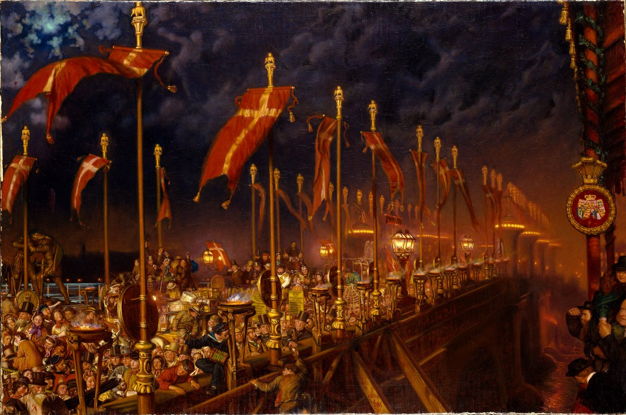 皇太子と皇太子妃の結婚の夜のロンドン橋（1863年 作： ウィリアム・ホルマン・ハント