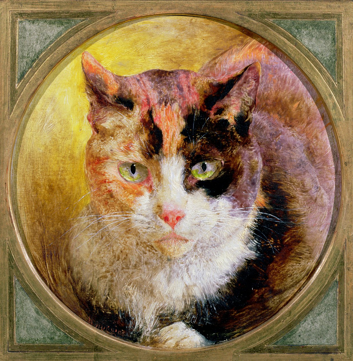 べっ甲猫の頭部研究、1866 作： ウィリアム・ハギンズ