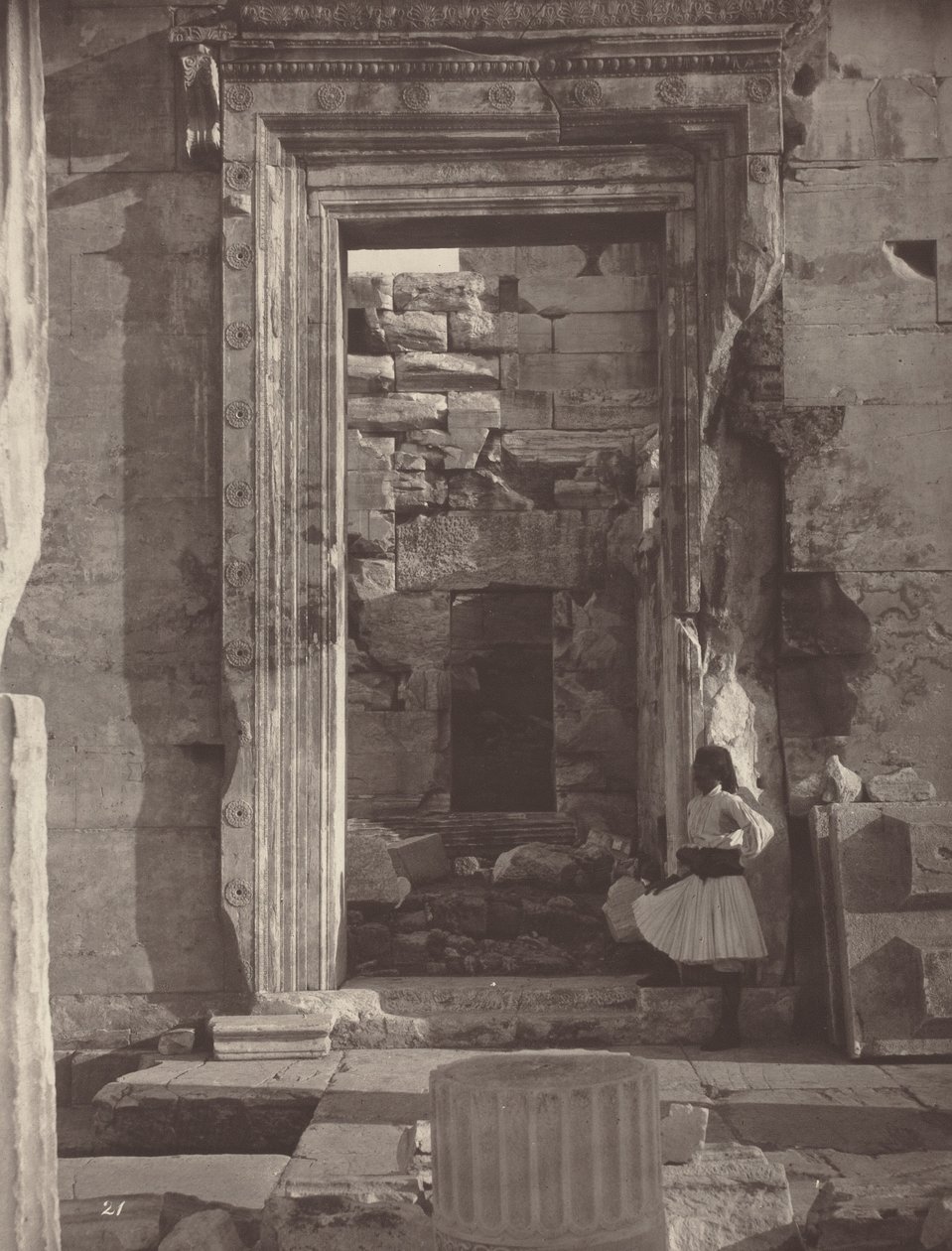 アテネのアクロポリス、プレート21、1869/1870（写真） 作： ウィリアム・ジェームズ・スティルマン